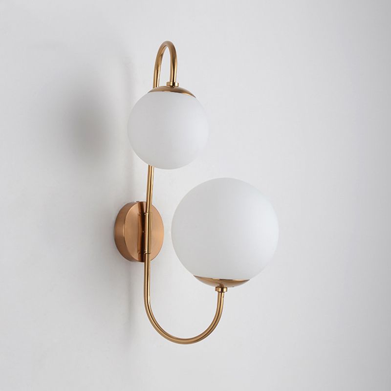 Illuminazione con applique a parete a sfera, vetro contemporaneo a 2 teste montate a parete lampada
