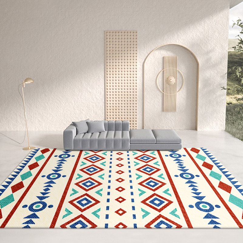 Tone abricot simple Tone bohème tapis de motif tribal polyester tapis de support sans glissement pour le salon