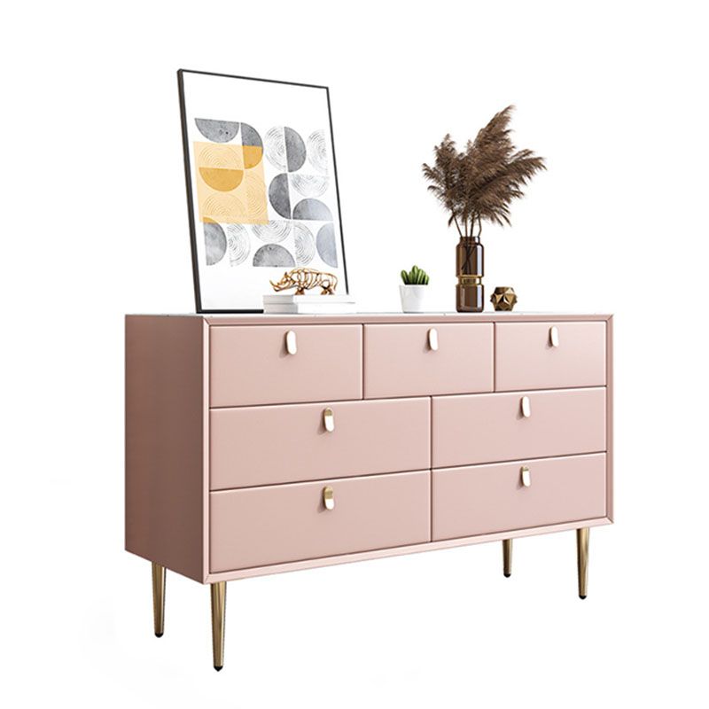 15.6-inch Width Glam Dresser Stone Storage Chest with 7 Drawers