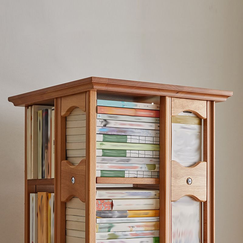 Modern Style Open Back Bookshelf Standard Solid Wood Bookcase with Shelves