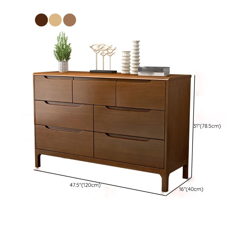 Rubber Wood Contemporary Chest Bedroom Storage Chest with Drawers