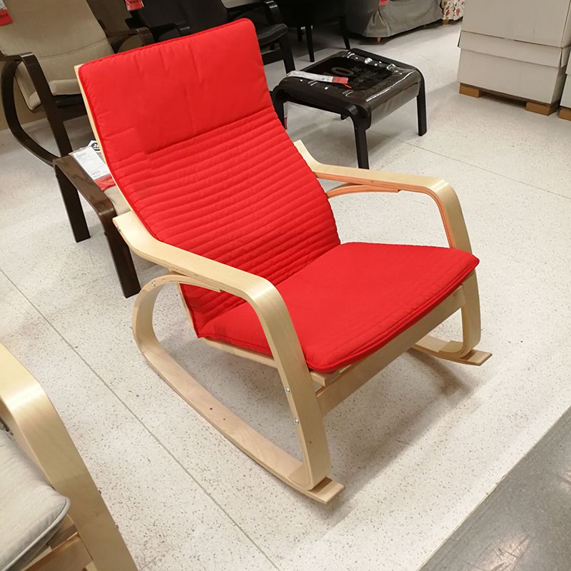Contemporary Rocking Chair Birch Upholstered Solid Color Indoor Rocking Chair