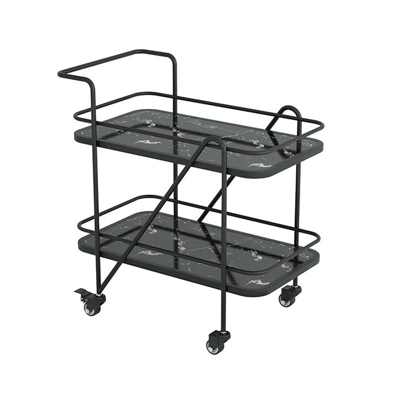 Rolling Modern Prep Table Metal Prep Table with Storage for Dining Room