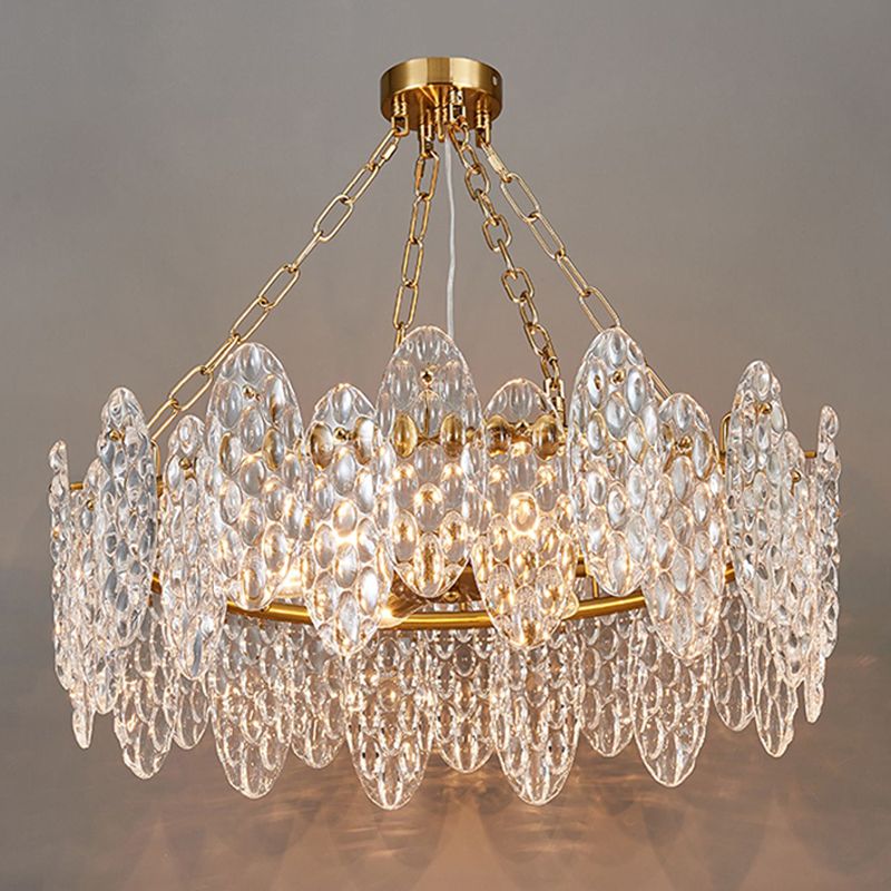 Contemporary Style Geometry Pendant Chandeliers Glass Chandelier Lights in Gold