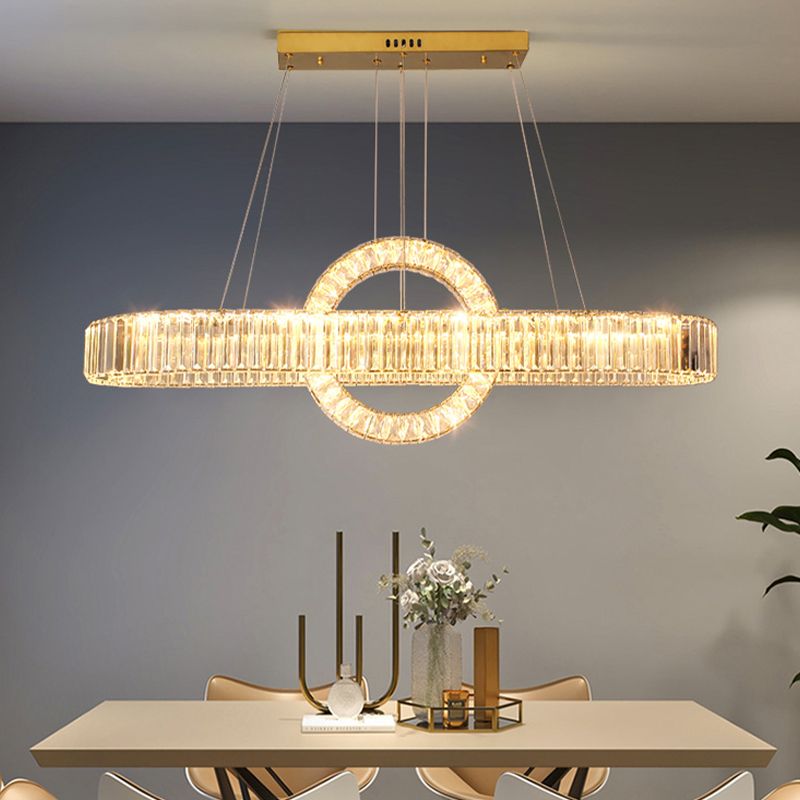 Contemporary Luxury Pendant Lights Crystal 2-Light Island Light in Gold