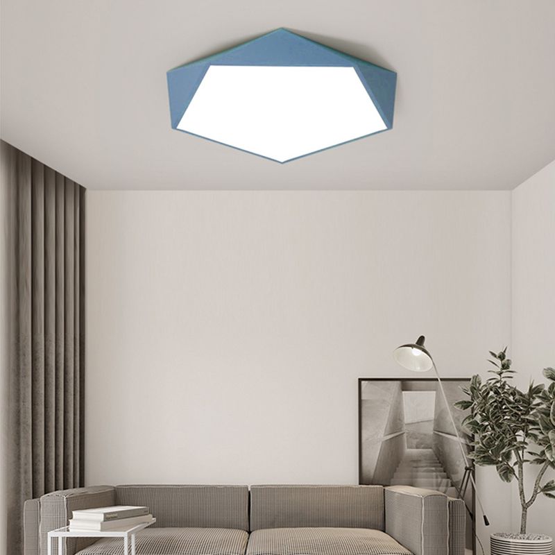 Acrylic Macaron LED Flush Mount Ceiling Light in Modern Singularity Wrought Iron Geometric Ceiling Fixture for Bedroom