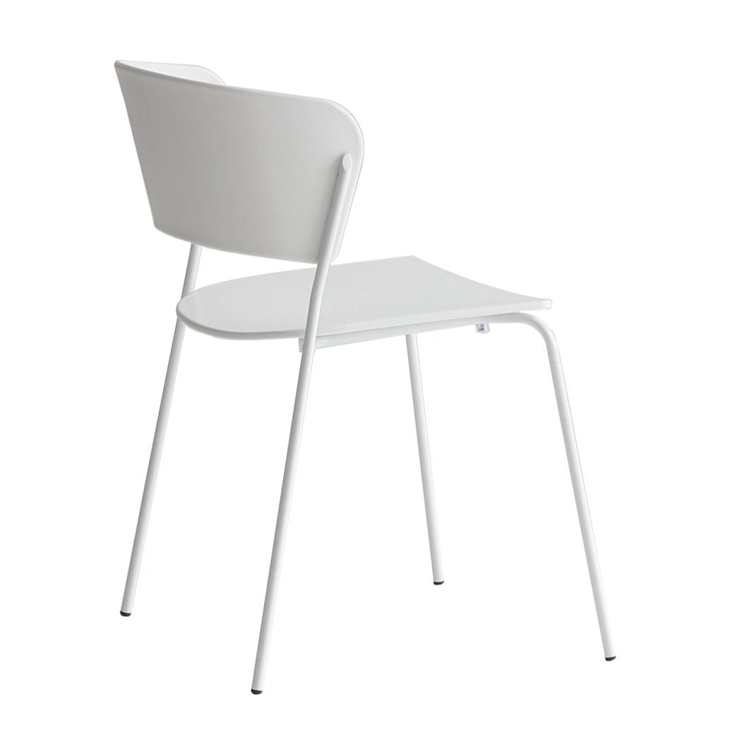 Chaises de salle à manger empilables sans accoudoirs, chaises de salle à manger d'intérieur avec pieds en métal