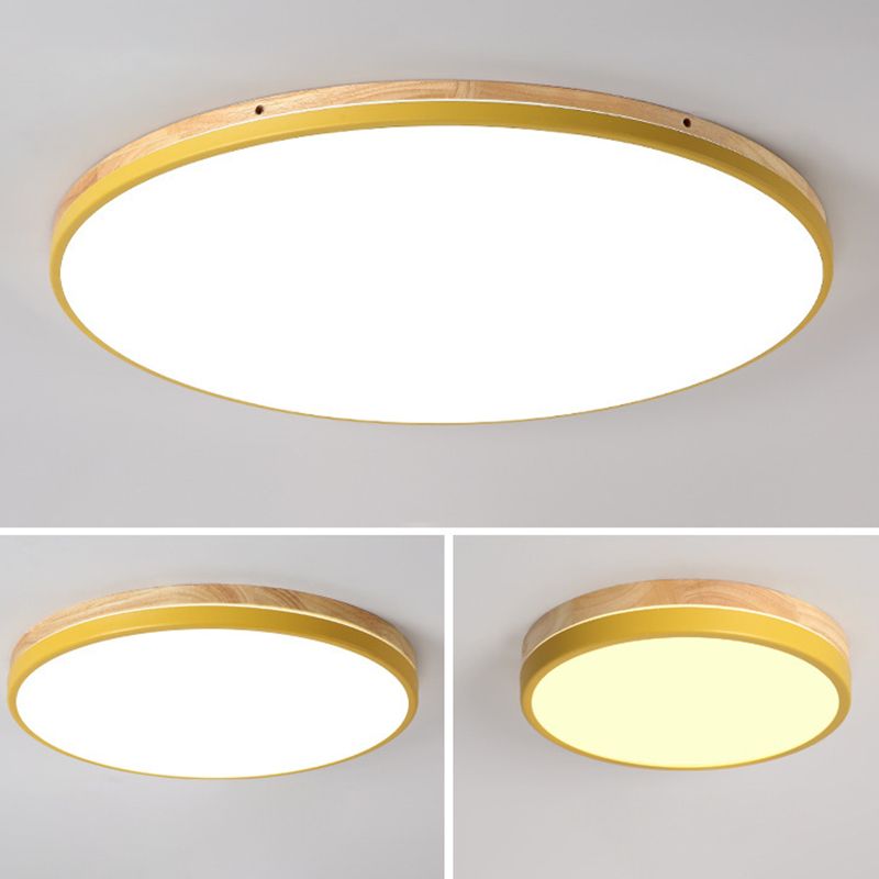 Ultrathin Round Hallway Flush Light Fixture Acrylic LED Macaron Ceiling Mounted Lamp