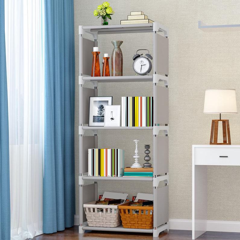 Contemporary Style Plastic Bookshelf Open Bookcase for Living Room