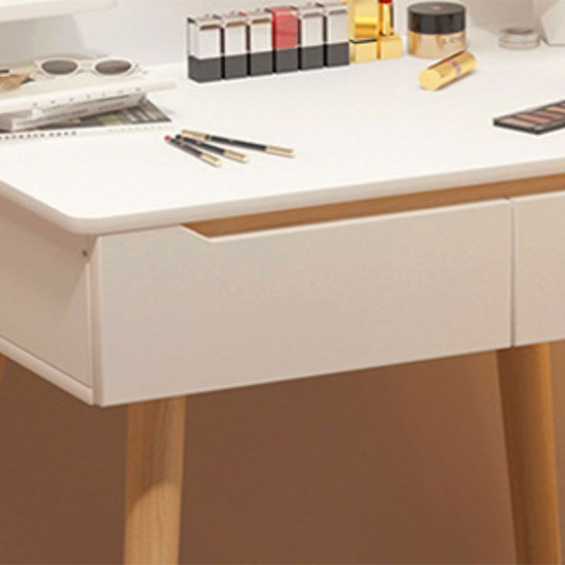 Contemporary Wooden Make-up Vanity with Shelves and 2 Drawers