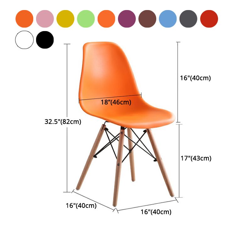 Wood Scandinavian Kitchen Dining Room Chair Solid Back Dining Side Chair