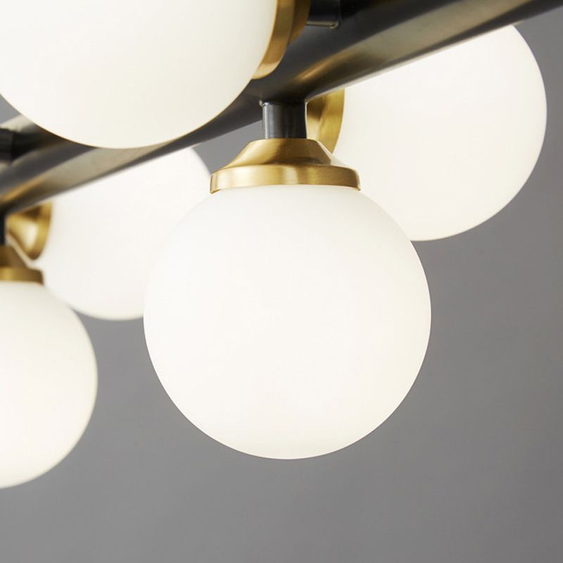 13 Lights Linear Island Pendant Modern Glass Island Light Fixture