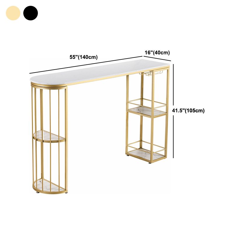 Modern 1/3 Pieces Bar Table Set Stone Counter Table with High Stools for Living Room
