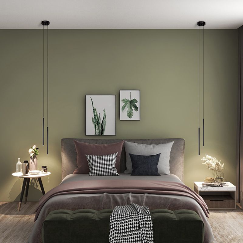 Style moderne linéaire pendant en métal à 1 lumière pour chambre à coucher