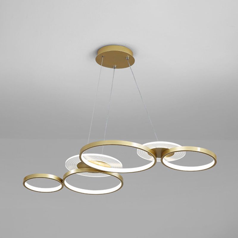 Wrought Iron LED Hanging Lamp in Modern Creative Style Acrylic Linear Pendant Light for Interior Spaces