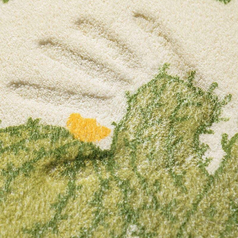 Beige Kids Carpet Polyester Semicircle Carpet Washable Carpet for Bedroom