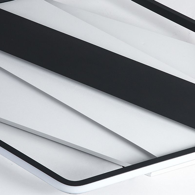Plafonnier encastré rectangulaire et hexagonal, plafonnier LED moderne en acrylique noir pour hôtel