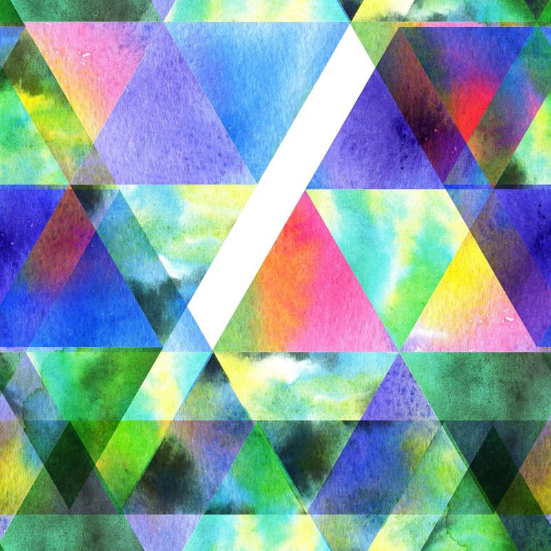 Full-Size Triangle Mural Wallpaper Green Non-Woven Fabric Wall Art, Waterproof, Custom Made