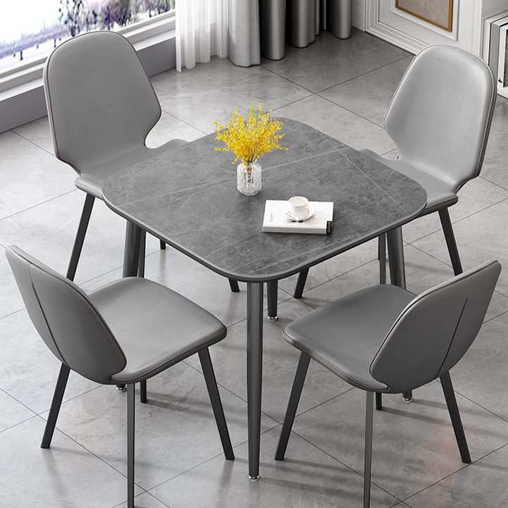 Mesa de comedor industrial de metal mesa de piedra sinterizada con 4 patas
