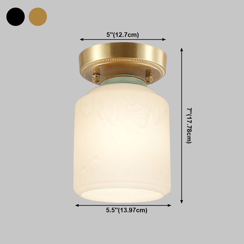 Lámpara de techo con pantalla de cristal tradicional, accesorio de iluminación de montaje empotrado para el hogar