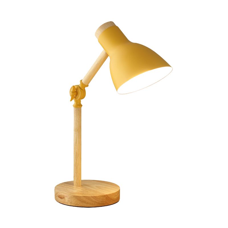 Métal de bureau en métal en forme de métal moderniste 1 tête blanc / rose / jaune et lampe de lecture en bois pour salle d'étude