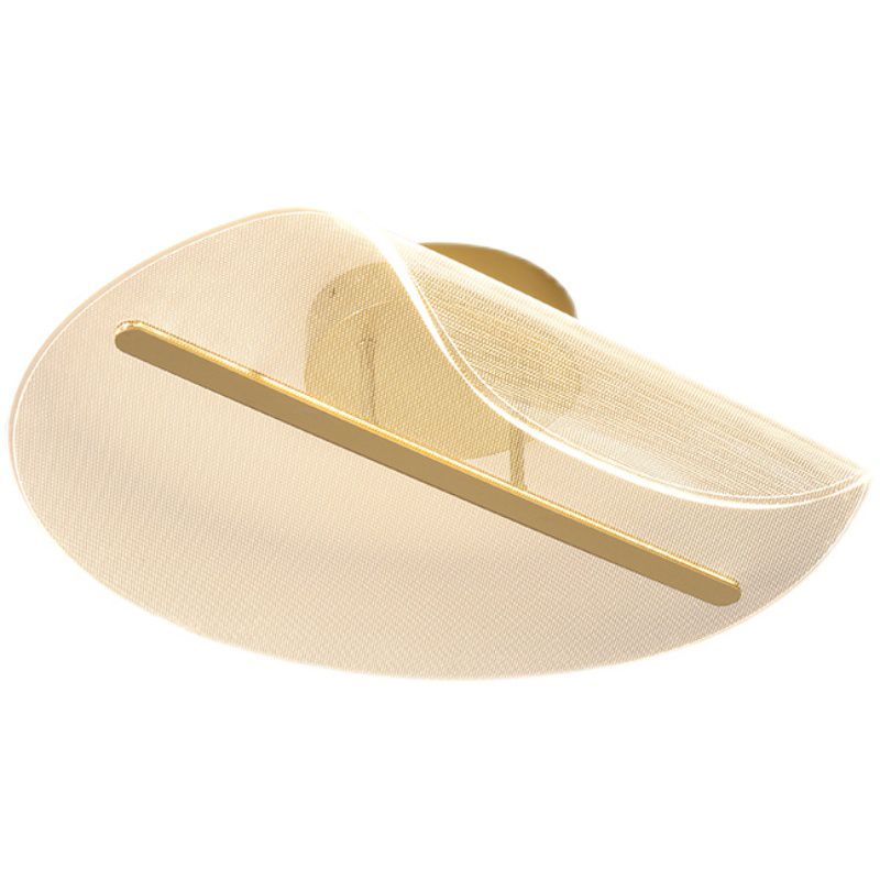 Acrylic Shaded Ceiling Light Fixture Simplicity LED Ceiling Flush Mount in Gold