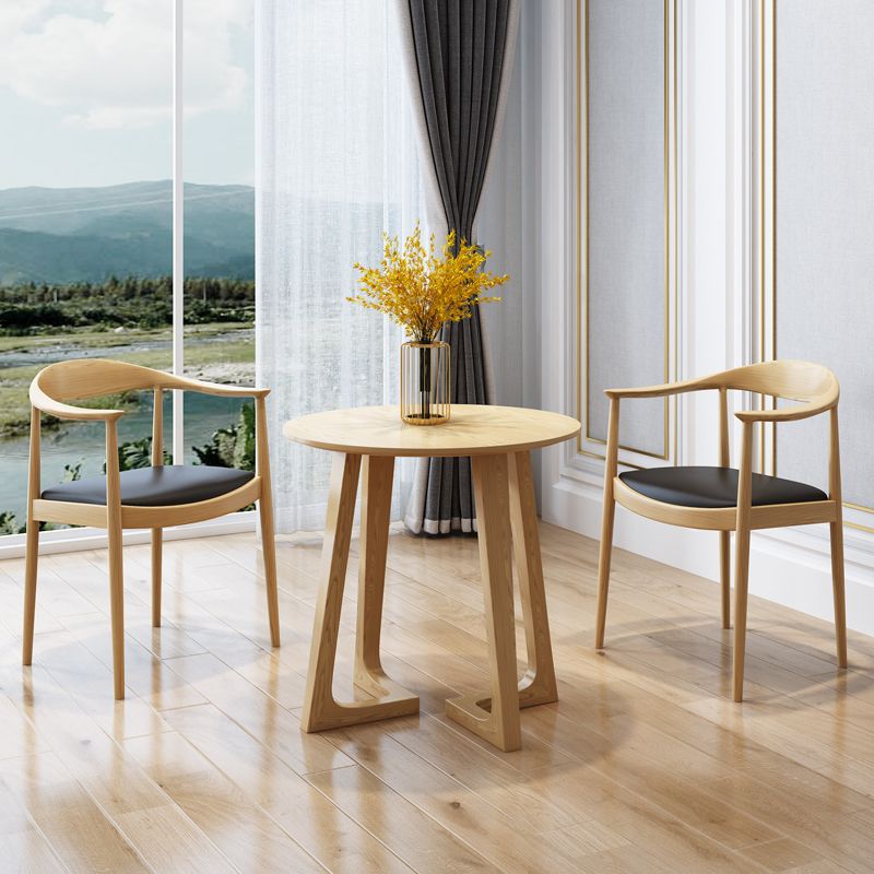 Silla de comedor de madera tradicional, silla lateral de cuero PU para uso en restaurantes