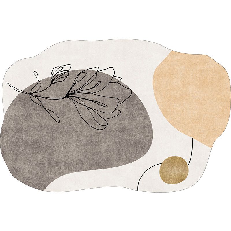 Stylish Novelty Shape Rug Modern Polyester Rug Washable Carpet with Non-Slip Backing