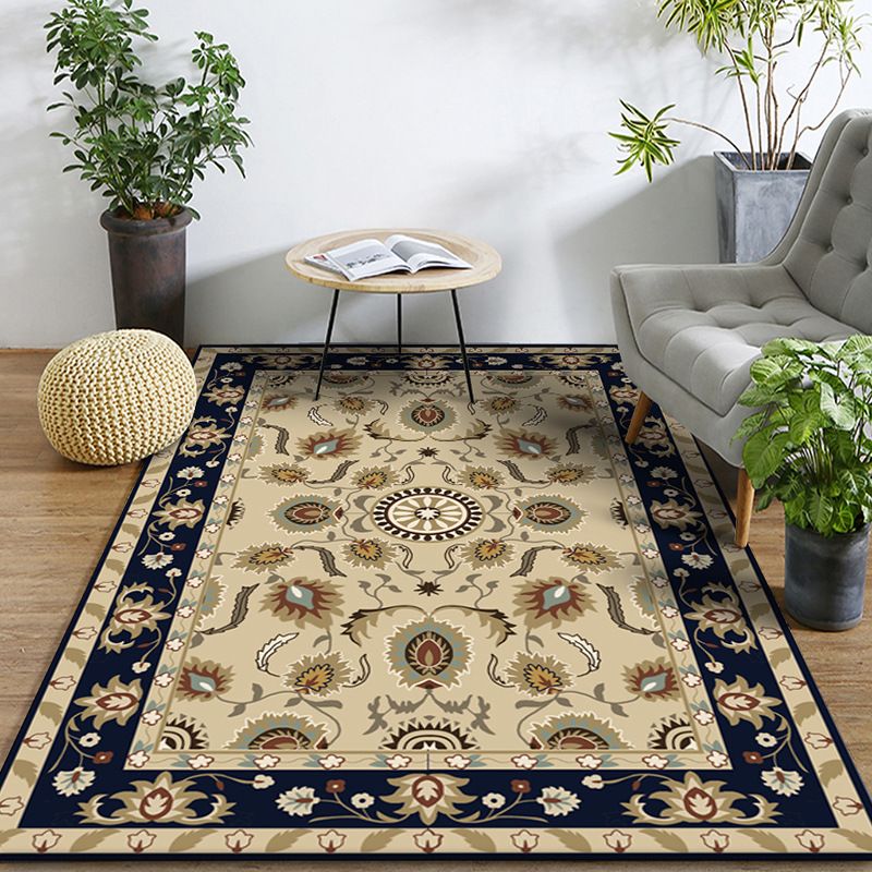Tappeto di stampa damask marocchina multicolore in polipropilene tappeto resistente alle macchie resistenti a tappeto anti-slip per arredamento per la casa