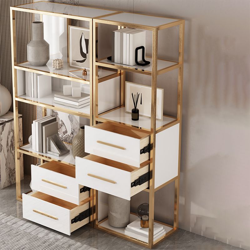 Glam Shelf Bookcase Metal Open Back Bookshelf for Study Room