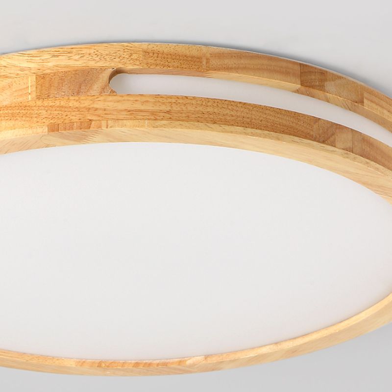 Luce del soffitto a sfioramento del legno rotondo moderno a 1 lutto a rullo a filo montato in marrone