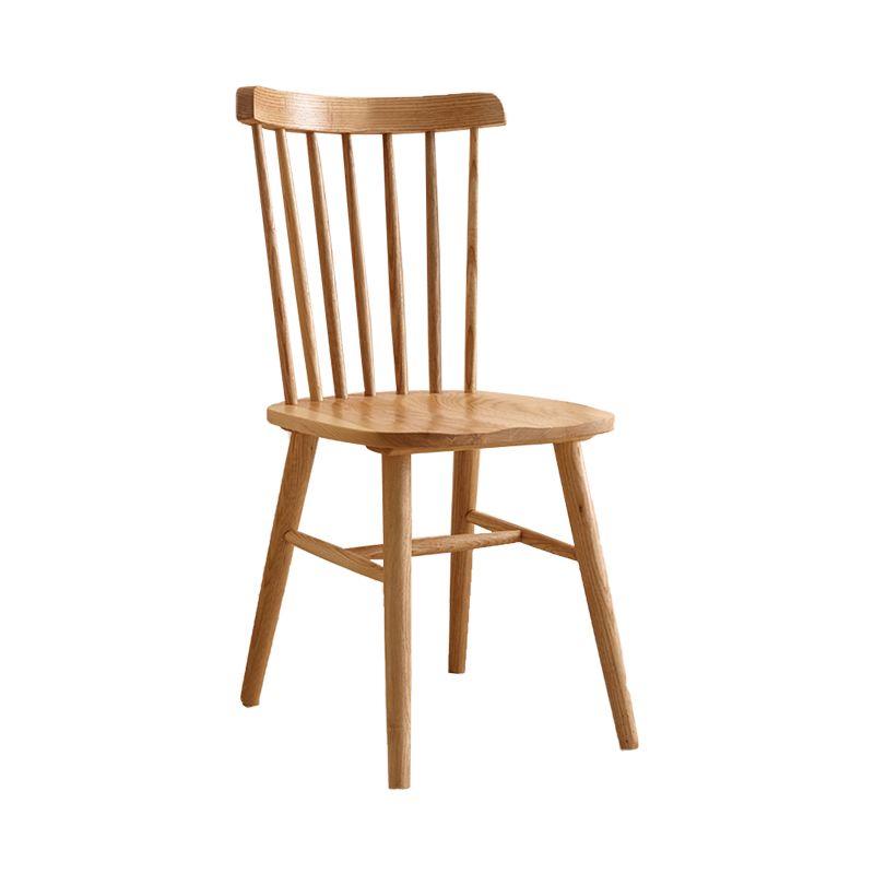Contemporary Slat Back Stacking Chair Solid Wood Side Chair for Home
