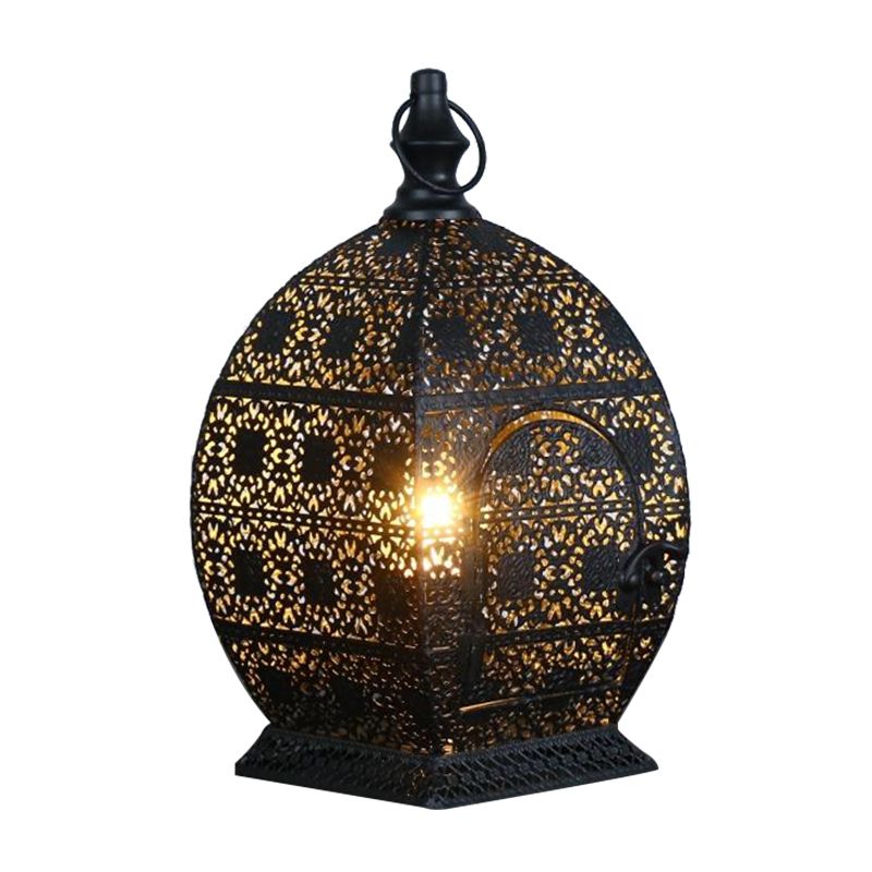 5 "/6,5" breit 1 Kopf Candlestick Light Antiqued aus Metall Nachttischlampe in Schwarz