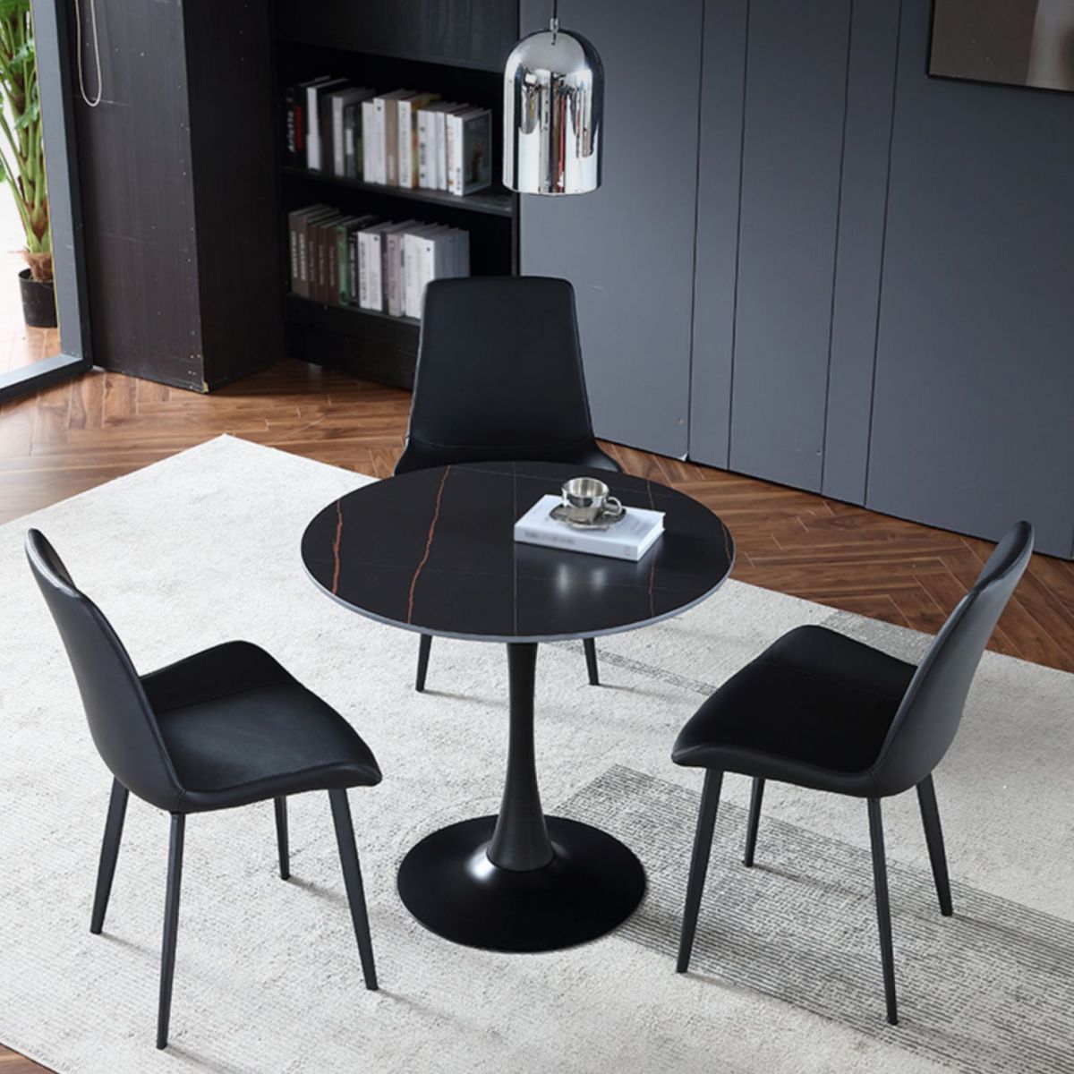 Modern Style Dining Table Round Sintered Stone Dining Table for Home Use