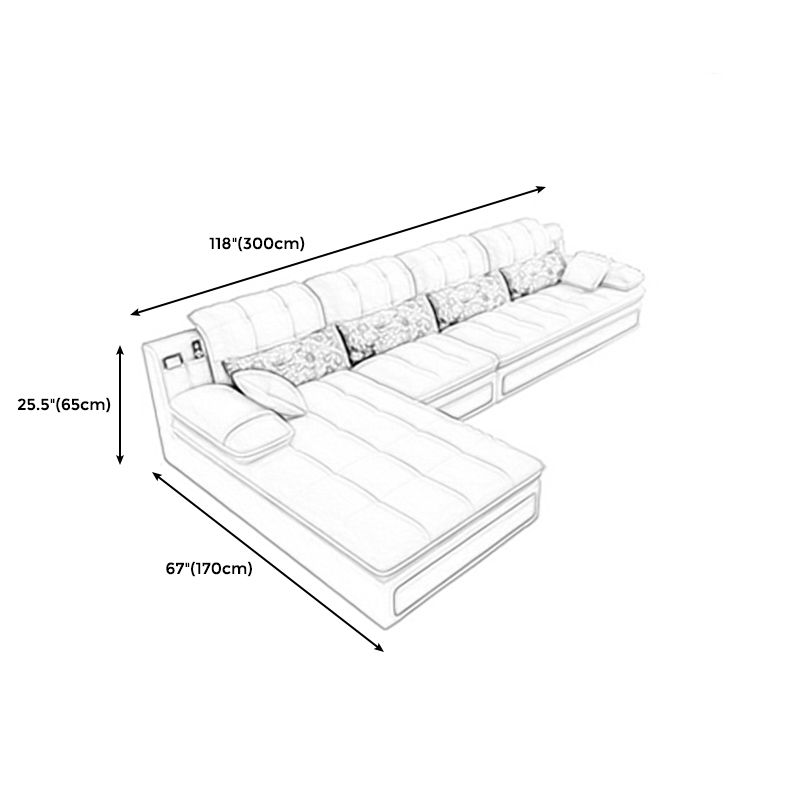 118.11"D x 66.93"W x 25.59"H Tufted Split-Back with Bostol Pillows Sectional Sofa