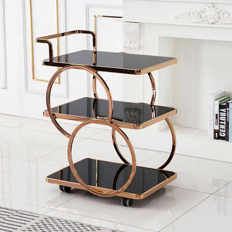 33.07" High Modern Prep Table Rolling Metal Prep Table for Home