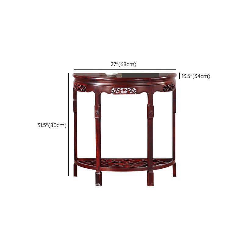 Half Moon Contemporary Console Table Dark Brown Wood Console Sofa Table