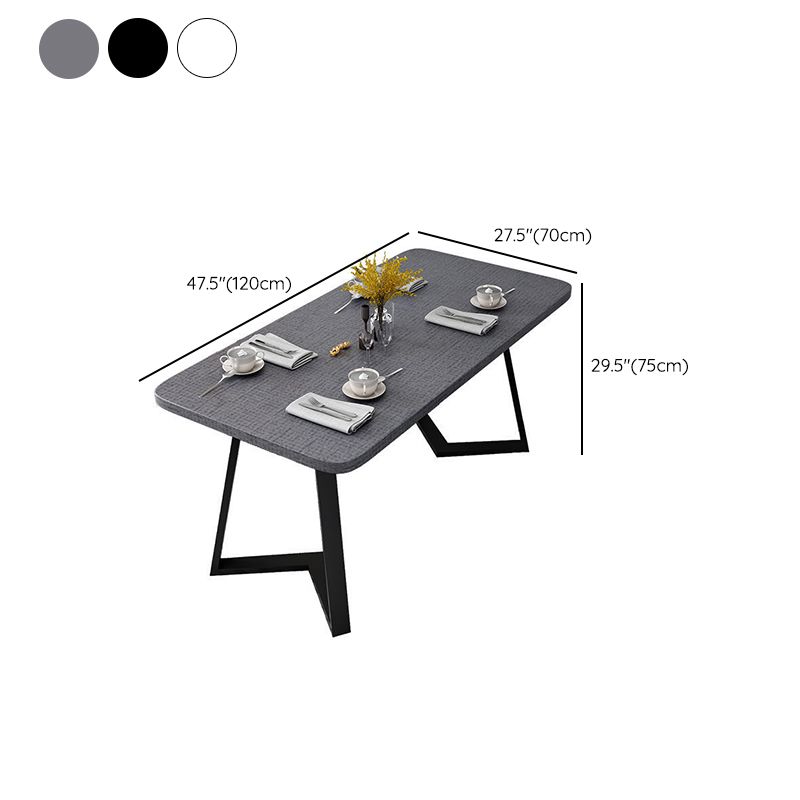Contemporary Rectangular Wooden Dining Table with Black Double Pedestal