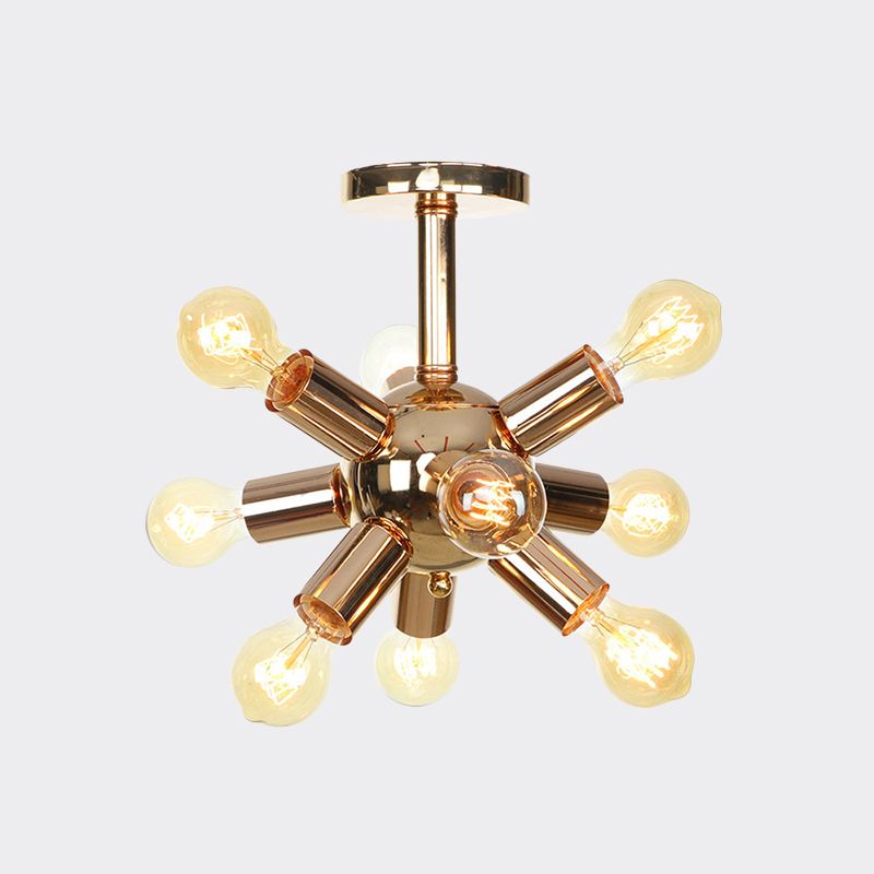 Chroom/gouden Sputnik semi-inbouw vintage ijzer 6/9/12 lichten restaurant verzonken plafondlamp armatuur