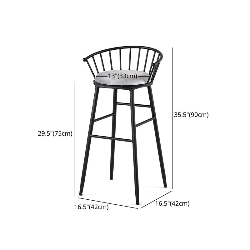 Modern Metal Upholstered Bar Stool Bristol Barstool with Iron Legs and Cushion