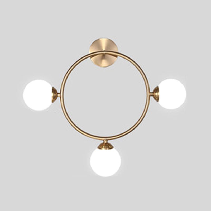Glass Ball Shaped Wall Mounted Light Fixture Modern-Style White Wall Mounted Lighting