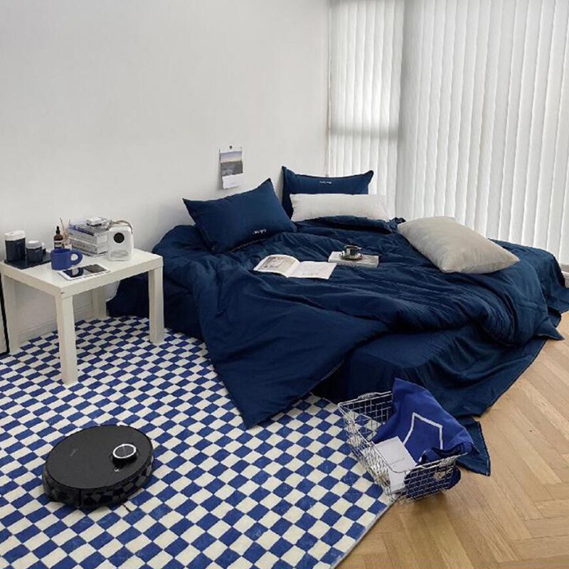 Lattice Rug Synthetic Modern Stain Resistant Backing Washable Rug for Home Decor