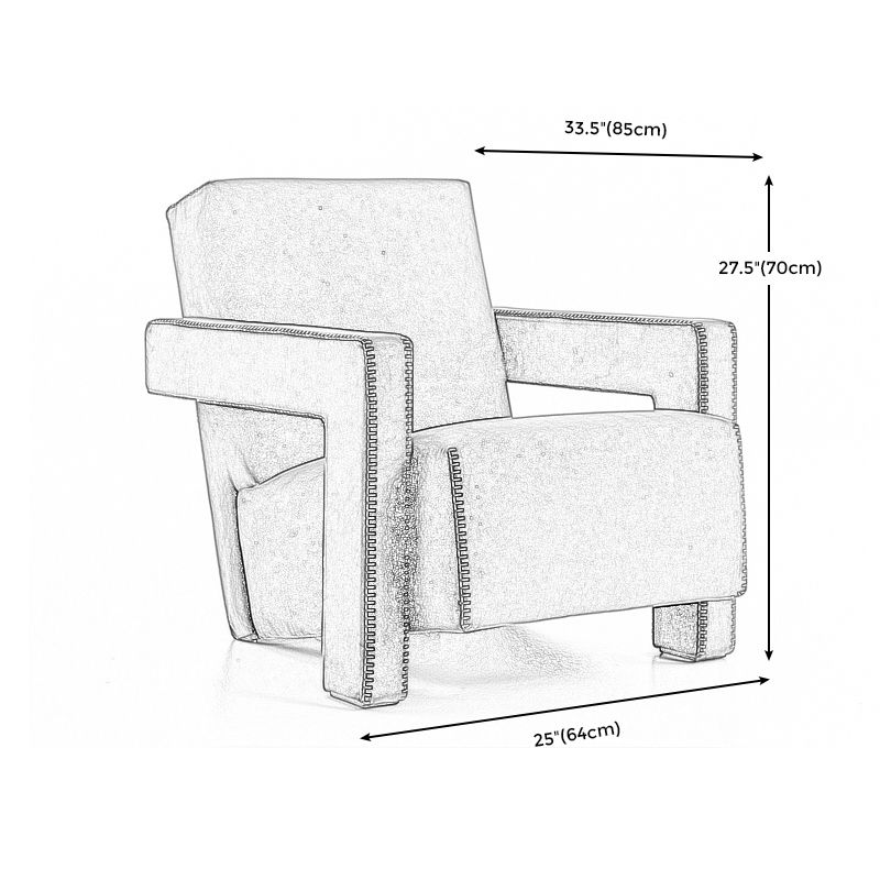 25.2"L x 33.4"W x 27.6"H Contemporary Square Arms Tight Back Chair for Living Room
