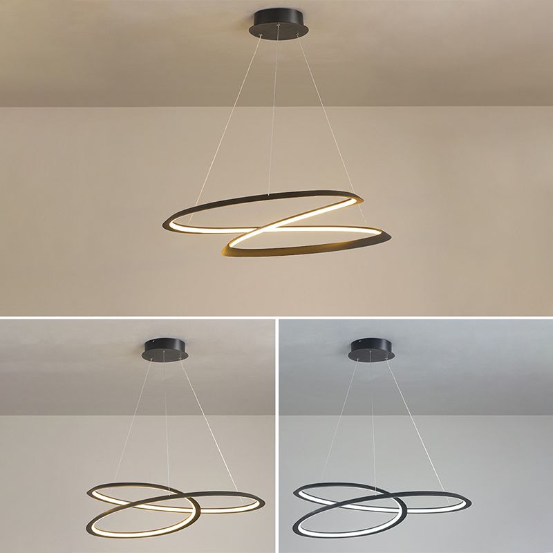 Twisting Hanging Pendant Light Modern Acrylic Dinning Room LED Pendant Lighting Fixture