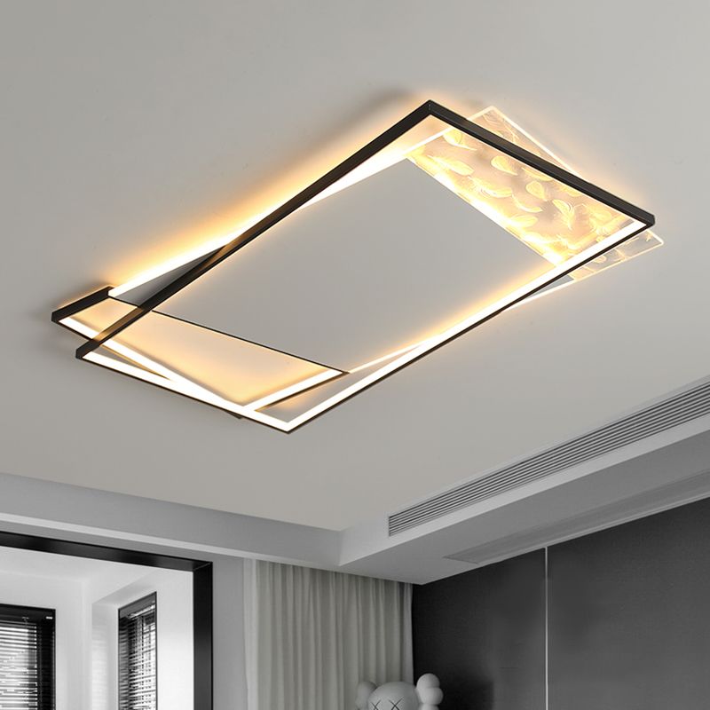 LED Flush Light New Modern Aluminum Rectangular Ceiling Mount Lamp for Living Room
