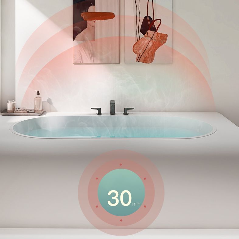 Modern Oval Drop-in Bath Tub 23.22" H White Acrylic Bathtub for Home