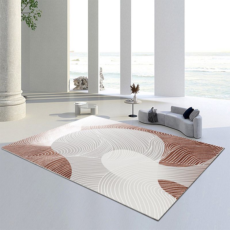 Funky Carpet Abstract Pattern Rug Living Room Polyester Carpet with Non-Slip Backing