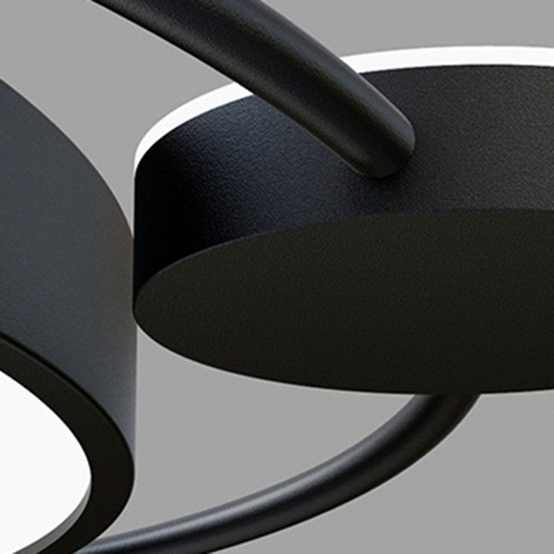 Ring-LED-Unterputzleuchte, zeitgenössische Metall-Schlafzimmer-Deckenleuchte, Unterputzleuchte in Schwarz