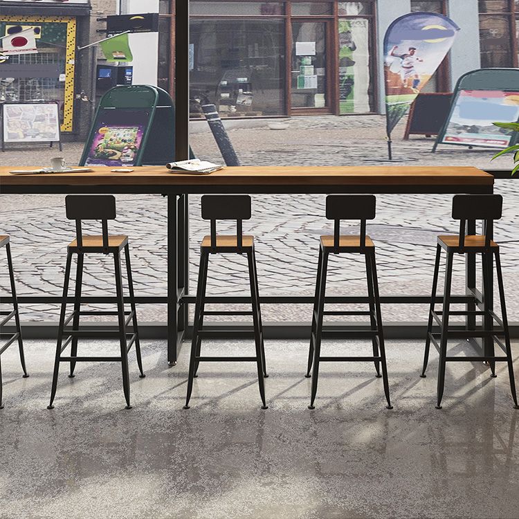 Wood Top Bar Table Rectangle Bar Table for Kitchen Living Room Coffee Room