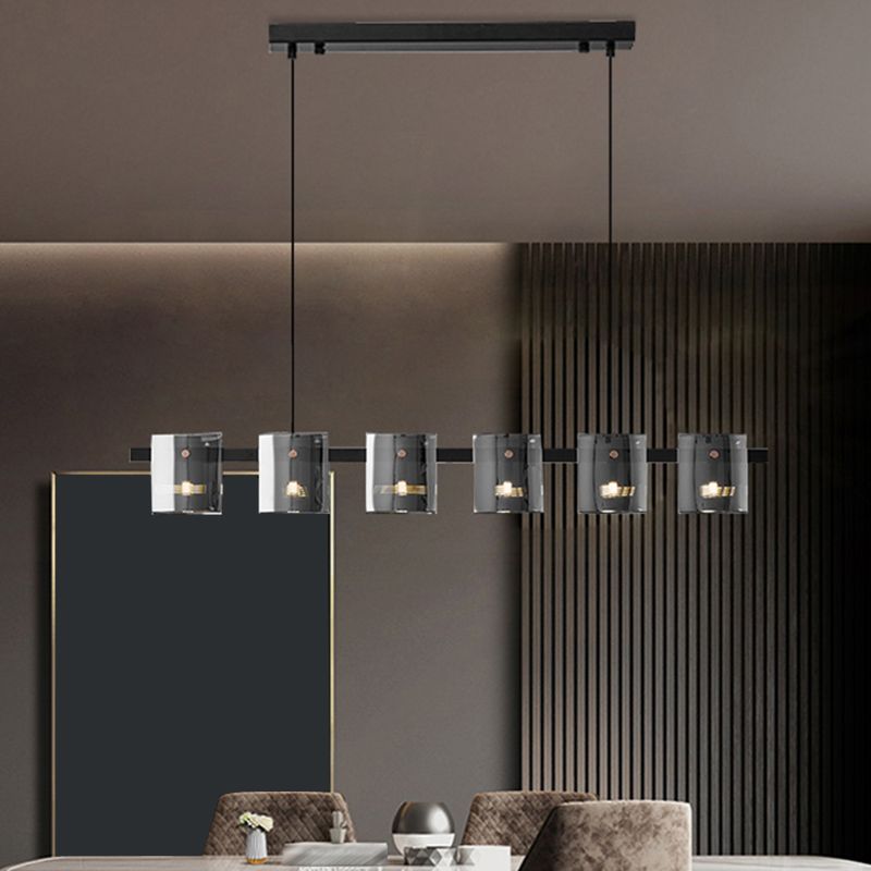 Glass Island Pendant Modern Style Island Light Fixtures for Living Room